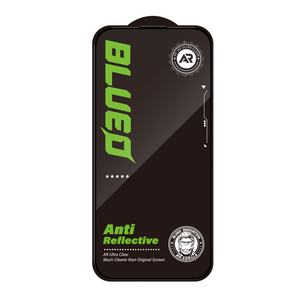 Protector de pantalla Blueo Anti-Reflective HD para Apple iPhone 15 Pro, vidrio templado, adhesivo completo, negro