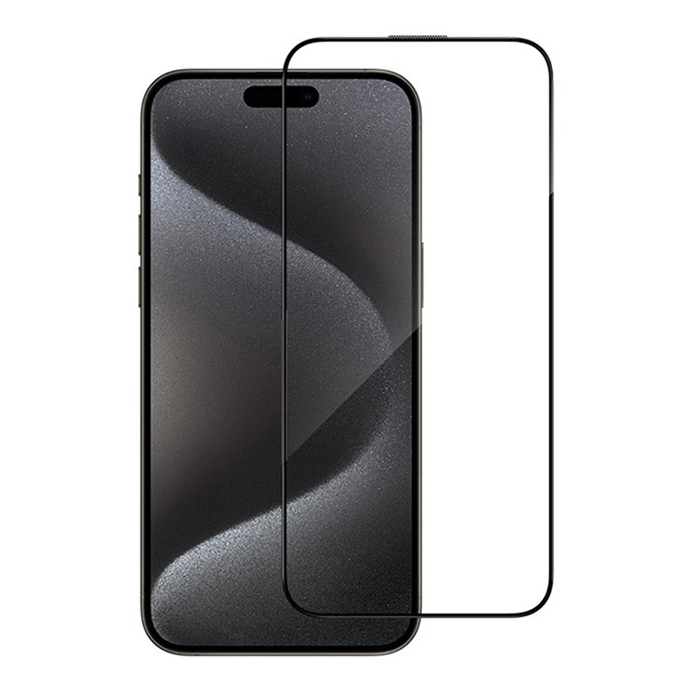 Protector de pantalla Blueo Anti-Reflectante HD para Apple iPhone 16 / 15, Vidrio Templado, Pegamento Completo, Negro
