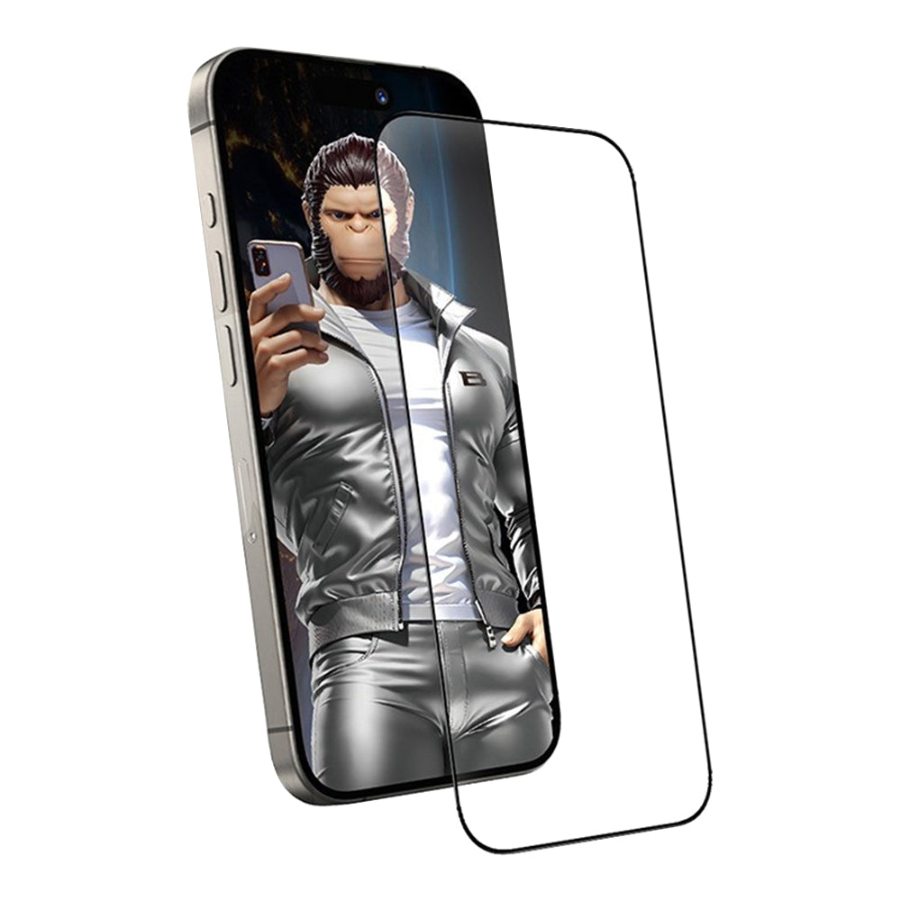 Protector de pantalla Blueo Anti-Estático HD para Apple iPhone 14 Pro Max, Vidrio Templado, Pegamento Completo, Negro