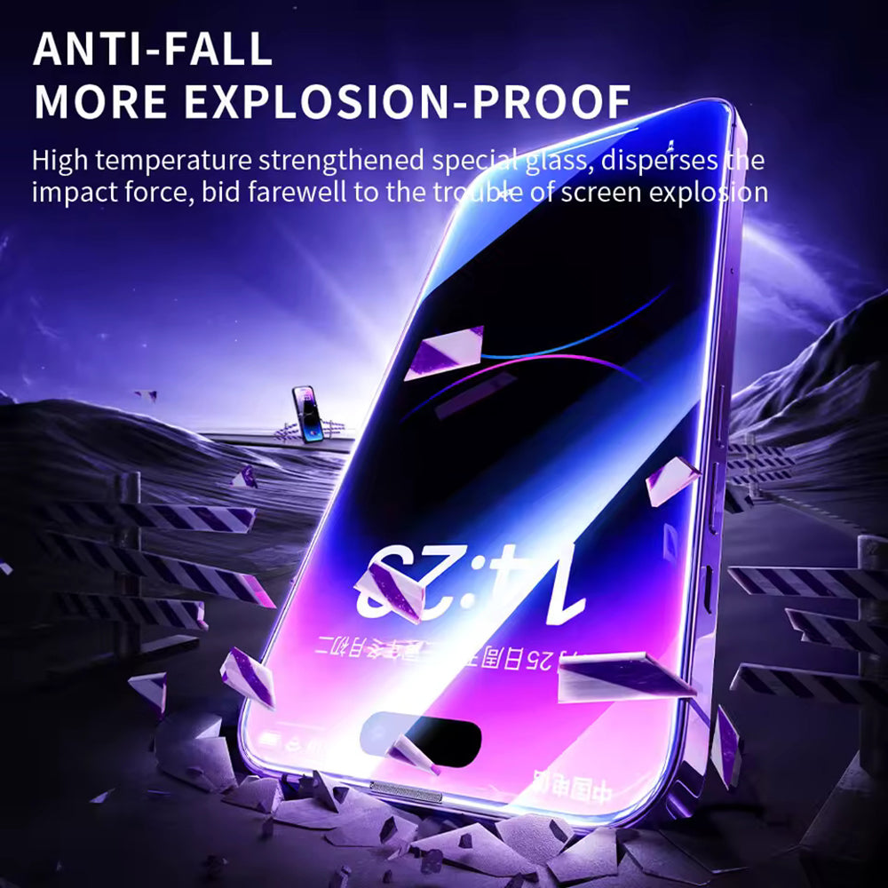 Protector de pantalla Blueo Anti-Estático HD para Apple iPhone 14 Pro Max, Vidrio Templado, Pegamento Completo, Negro