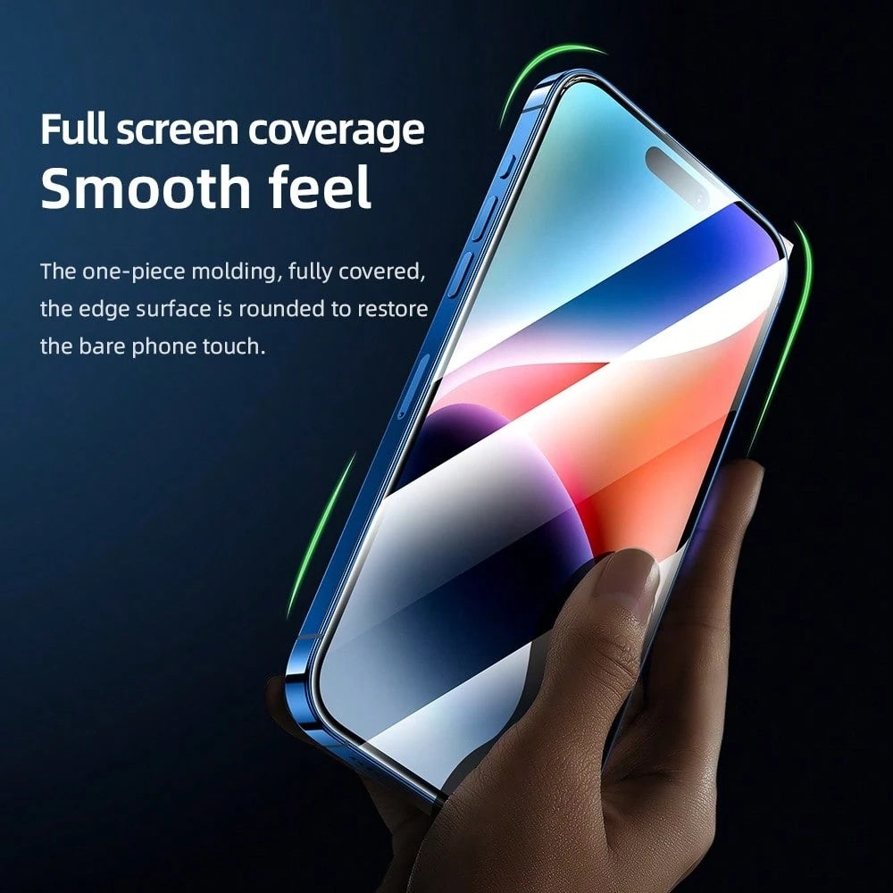 Protector de pantalla Blueo AR Applicator Pro para Apple iPhone 16 Pro Max, vidrio templado, adhesivo completo, 3D, negro