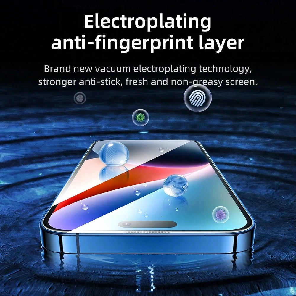 Protector de pantalla Blueo AR Applicator Pro para Apple iPhone 16 Pro, vidrio templado, adhesivo completo, 3D, negro