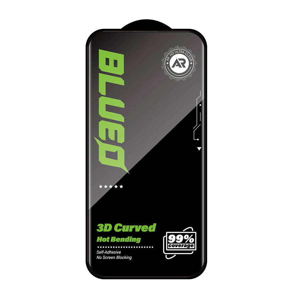 Protector de pantalla Blueo AR para Apple iPhone 16 Pro, vidrio templado, adhesivo completo, 3D, negro