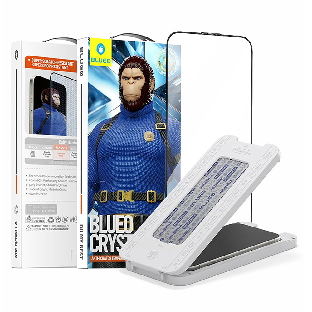 Protector de pantalla Blueo Crystal Anti-Scratch Applicator para Apple iPhone 17 Air, Cristal Templado, Full Glue, Negro