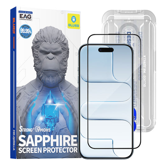 Protector de pantalla Blueo Sapphire Applicator Pro para Apple iPhone 17 Air, Cristal Templado, Full Glue