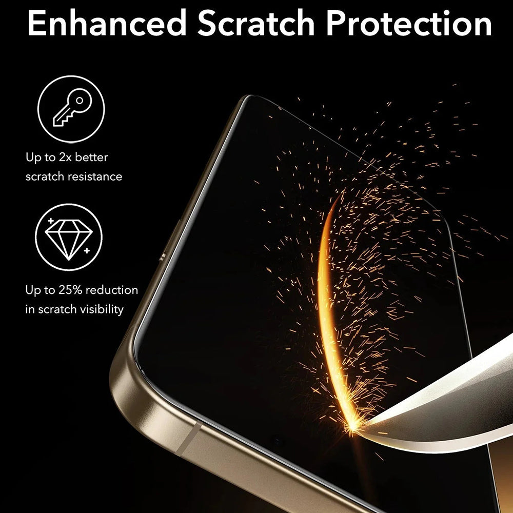 Protector de pantalla ESR Corning UltraFit para Apple iPhone 18 Pro Max / 17 Pro Max, Vidrio templado, Pegamento completo, Set de 3 piezas, Negro