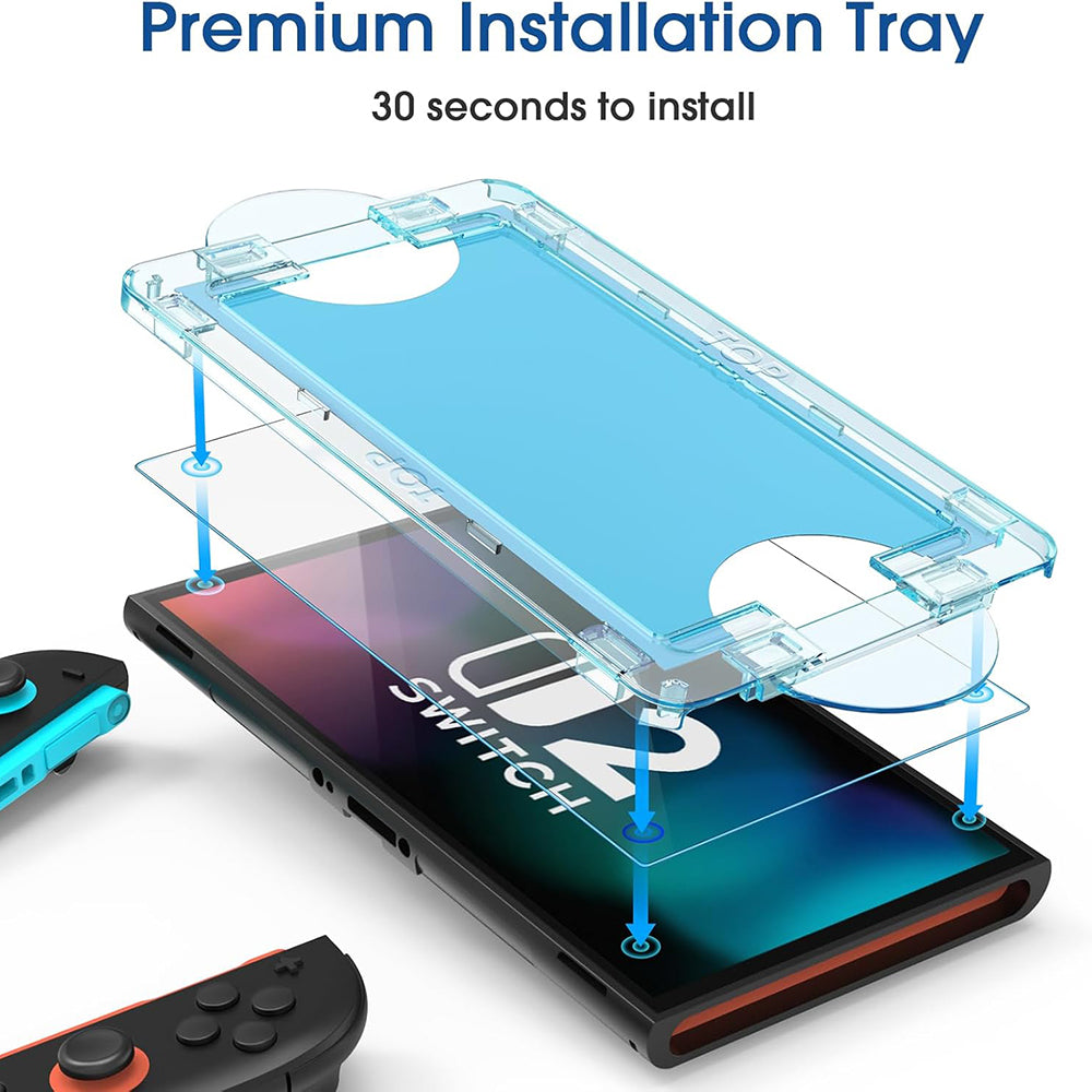 Protector de Pantalla Techsuit SwitchAura Aplicador para Nintendo Switch 2, Vidrio Templado, Set de 2 piezas