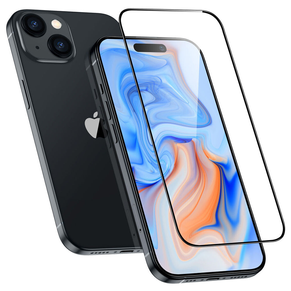 Protector de pantalla ESR Armorite para Apple iPhone 15 Plus, Cristal Templado, Full Glue, Negro