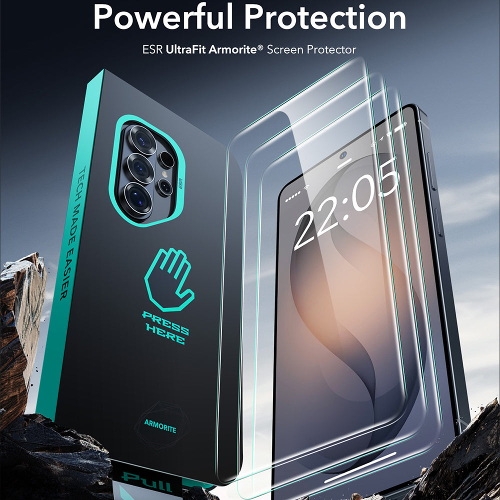 Protector de pantalla ESR Armorite para Samsung Galaxy S26 Ultra S948, Cristal Templado, Adhesivo Completo, Set de 2 piezas