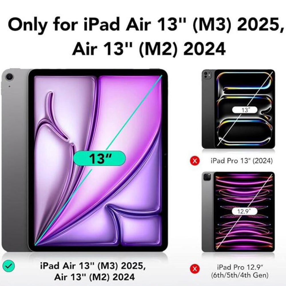 Protector de pantalla ESR Armorite UltraFit para Apple iPad Air 13 (2025) / Air 13 (2024), Cristal Templado, Full Glue, Set de 2 piezas