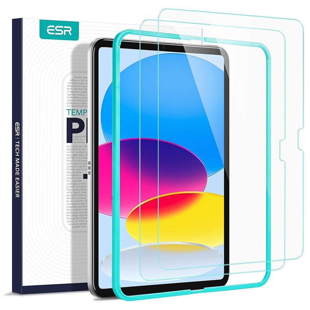 Protector de pantalla ESR para Apple iPad (2025) / (2022), Cristal Templado, Full Glue, Set de 2 piezas
