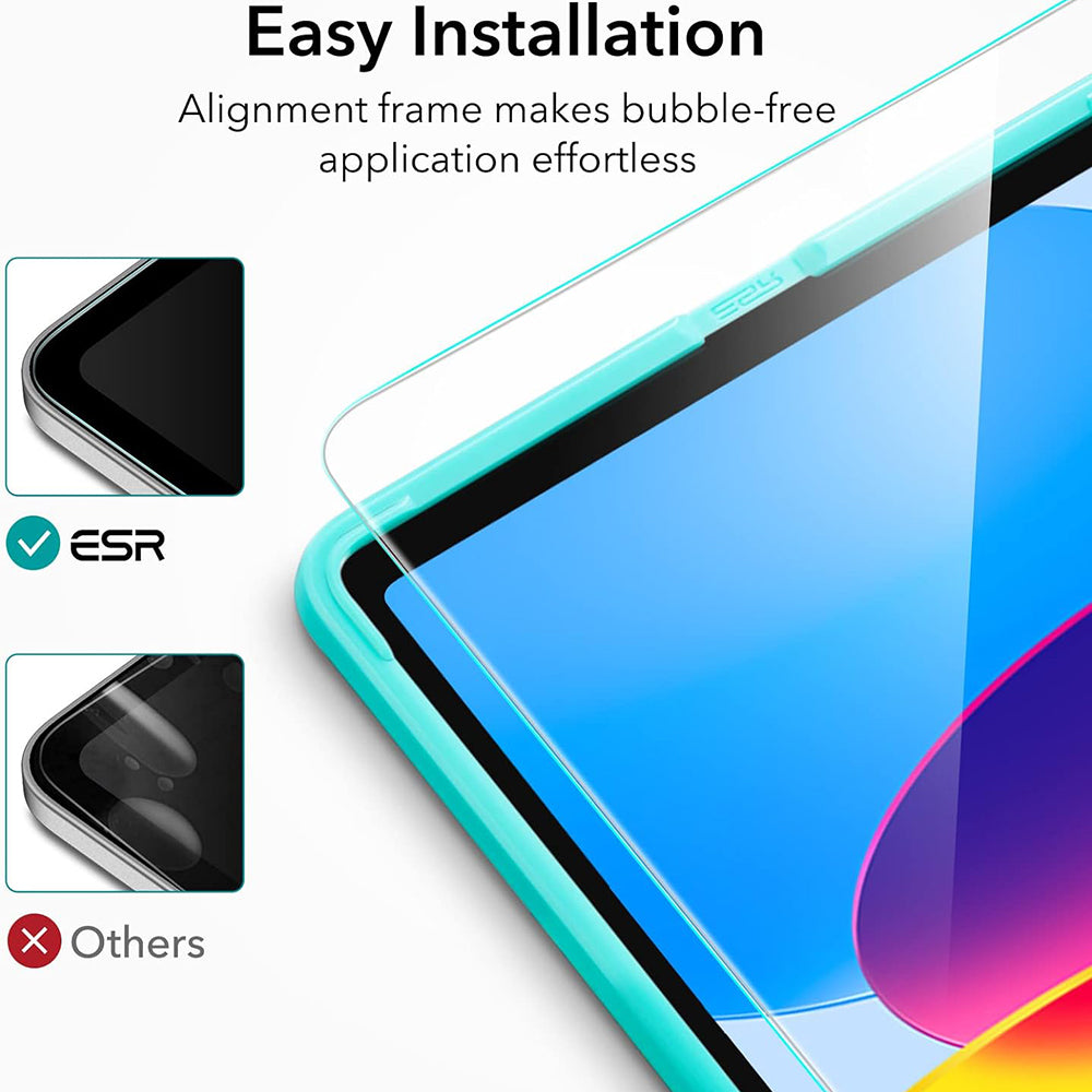 Protector de pantalla ESR para Apple iPad (2025) / (2022), Cristal Templado, Full Glue, Set de 2 piezas
