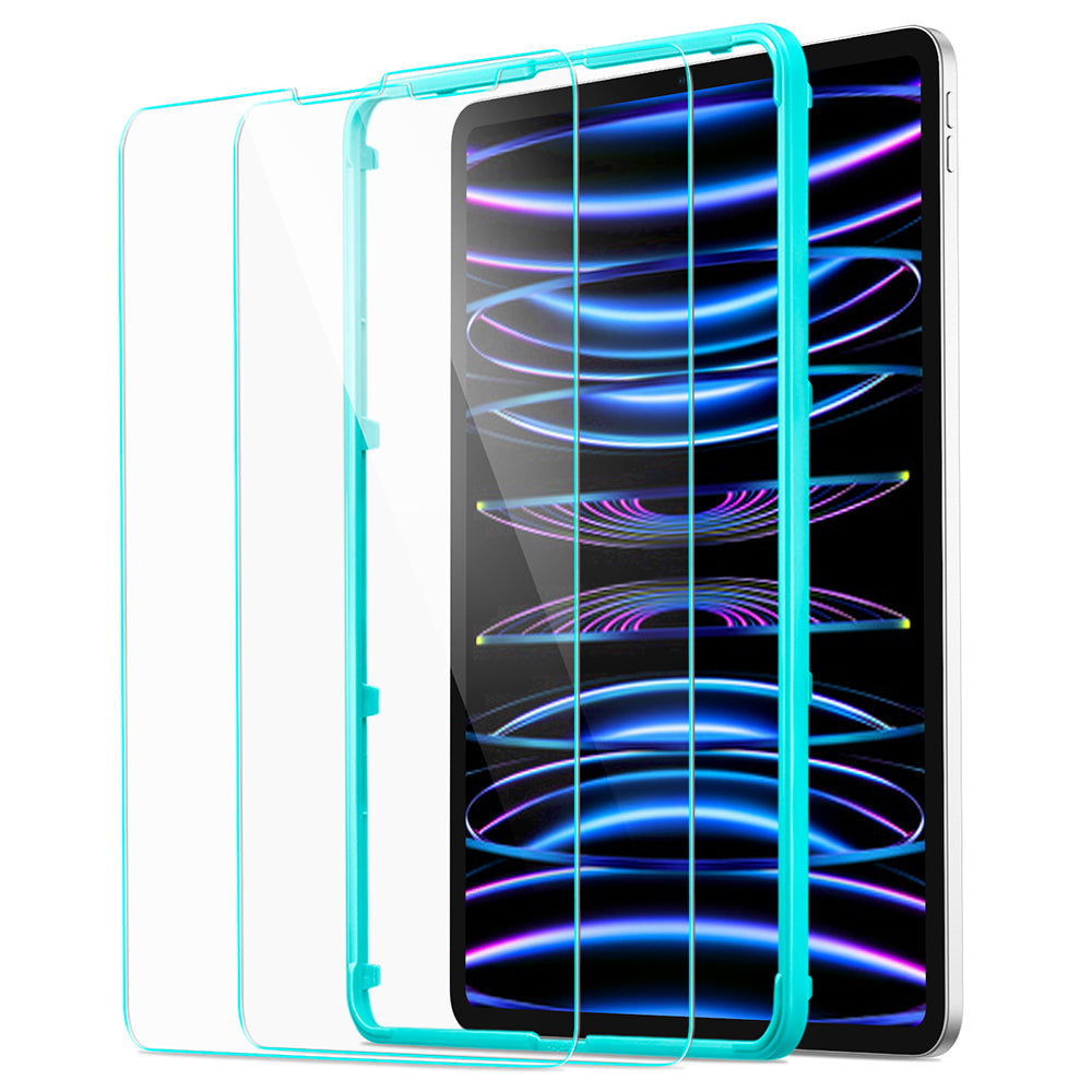 Protector de pantalla ESR para Apple iPad Air (2022) / Pro 11 (2021) / Air (2020), Cristal Templado, Adhesivo Completo, Set de 2 piezas