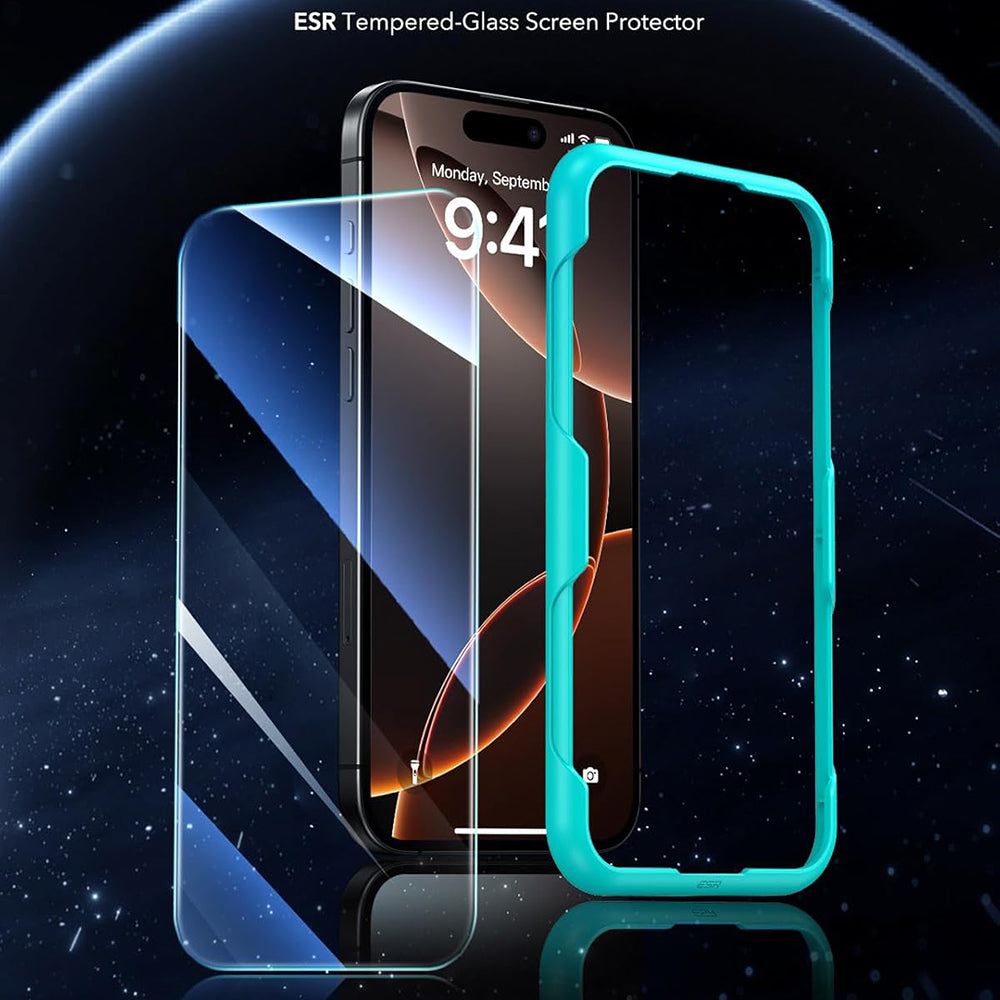 Protector de pantalla ESR para Apple iPhone 17 Pro, Cristal Templado, Full Glue, Set de 3 piezas