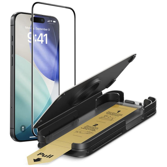 Protector de pantalla ESR UltraFit Armorite Pro para Apple iPhone 17 / 16 Pro, Cristal Templado, Full Glue, Negro