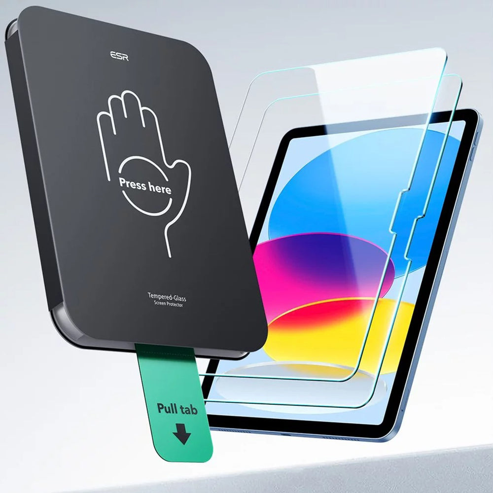 Protector de pantalla ESR UltraFit para Apple iPad (2025) / (2022), Cristal Templado, Full Glue, Set de 2 piezas