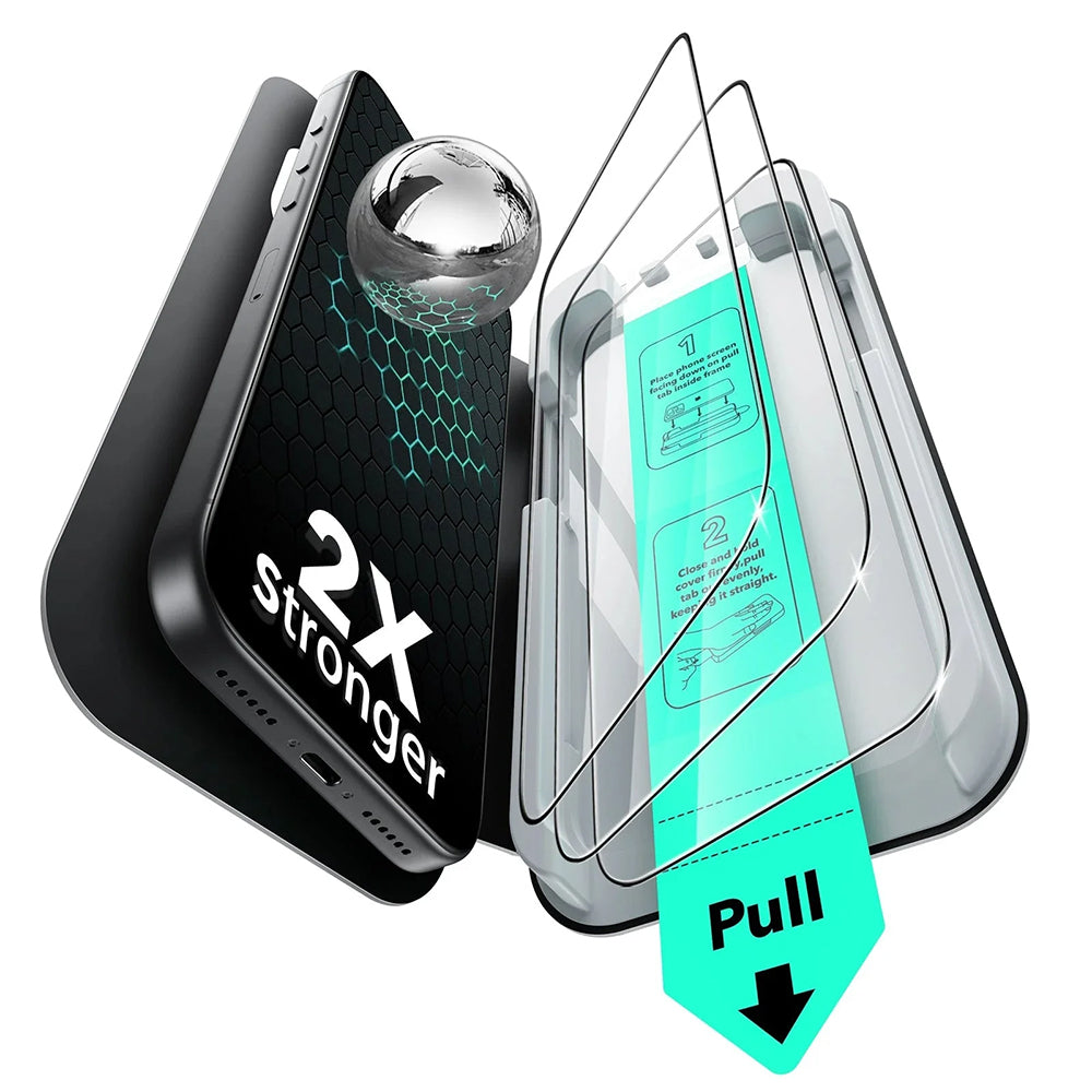 Protector de pantalla ESR UltraFit para Apple iPhone 17 Pro, Cristal Templado, Full Glue, Set de 3 piezas.