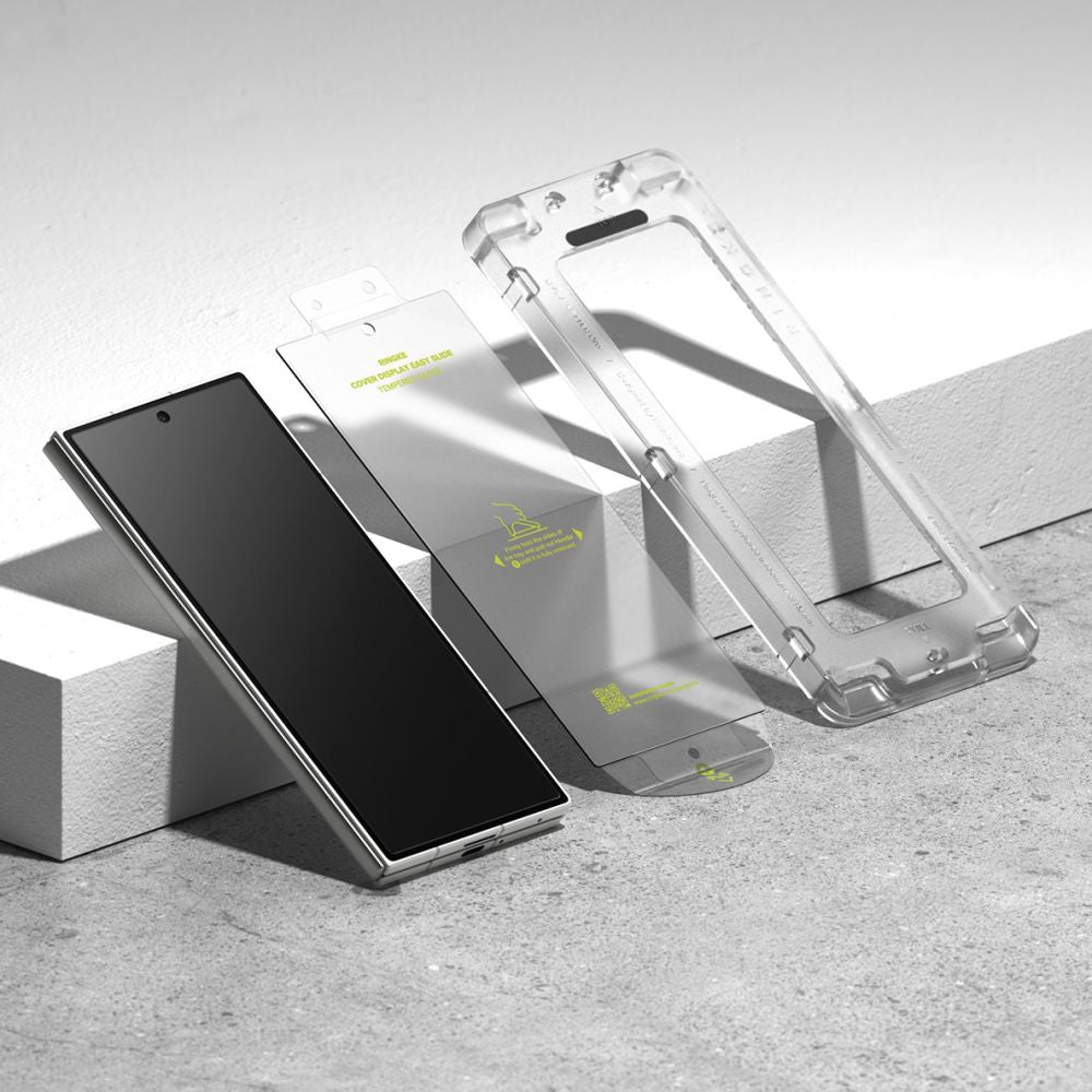 Protector de pantalla exterior Ringke Easy Slide para Samsung Galaxy Z Fold7 F966, Cristal Templado, Adhesivo Completo, Set de 2 piezas