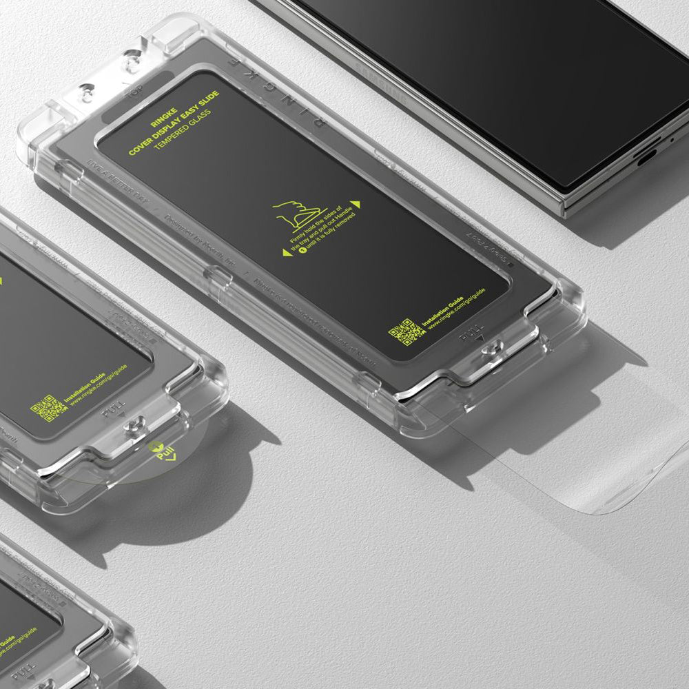 Protector de pantalla exterior Ringke Easy Slide para Samsung Galaxy Z Fold7 F966, Cristal Templado, Adhesivo Completo, Set de 2 piezas