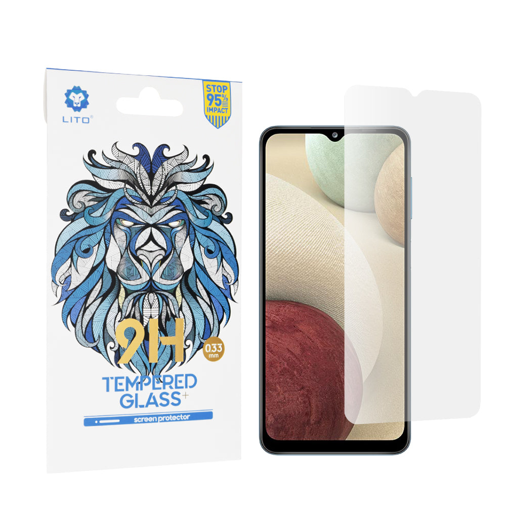 Protector de pantalla Lito Classic para Samsung Galaxy F12 F127 / A12 Nacho A127 / M02 M022 / M12 M127, vidrio templado, adhesivo completo, 2.5D