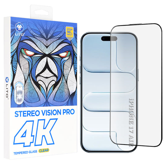Protector de pantalla Lito D+ Max 4K para Apple iPhone 17 Air, Cristal Templado, Full Glue, Negro