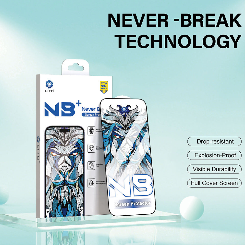 Protector de pantalla Lito NB para Apple iPhone 17 Pro Max, Cristal Templado, Full Glue, Negro