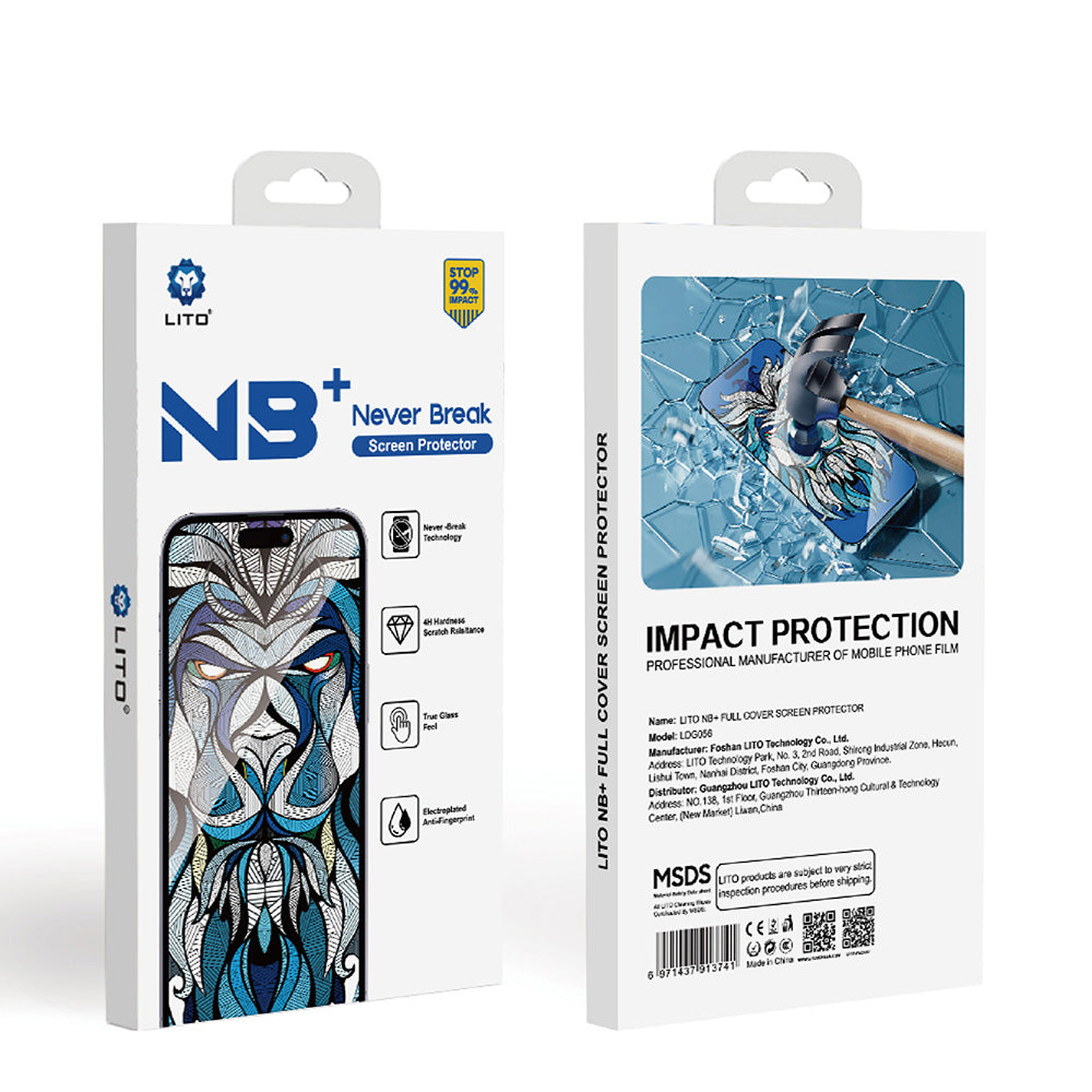 Protector de pantalla Lito NB para Apple iPhone 17 Pro Max, Cristal Templado, Full Glue, Negro