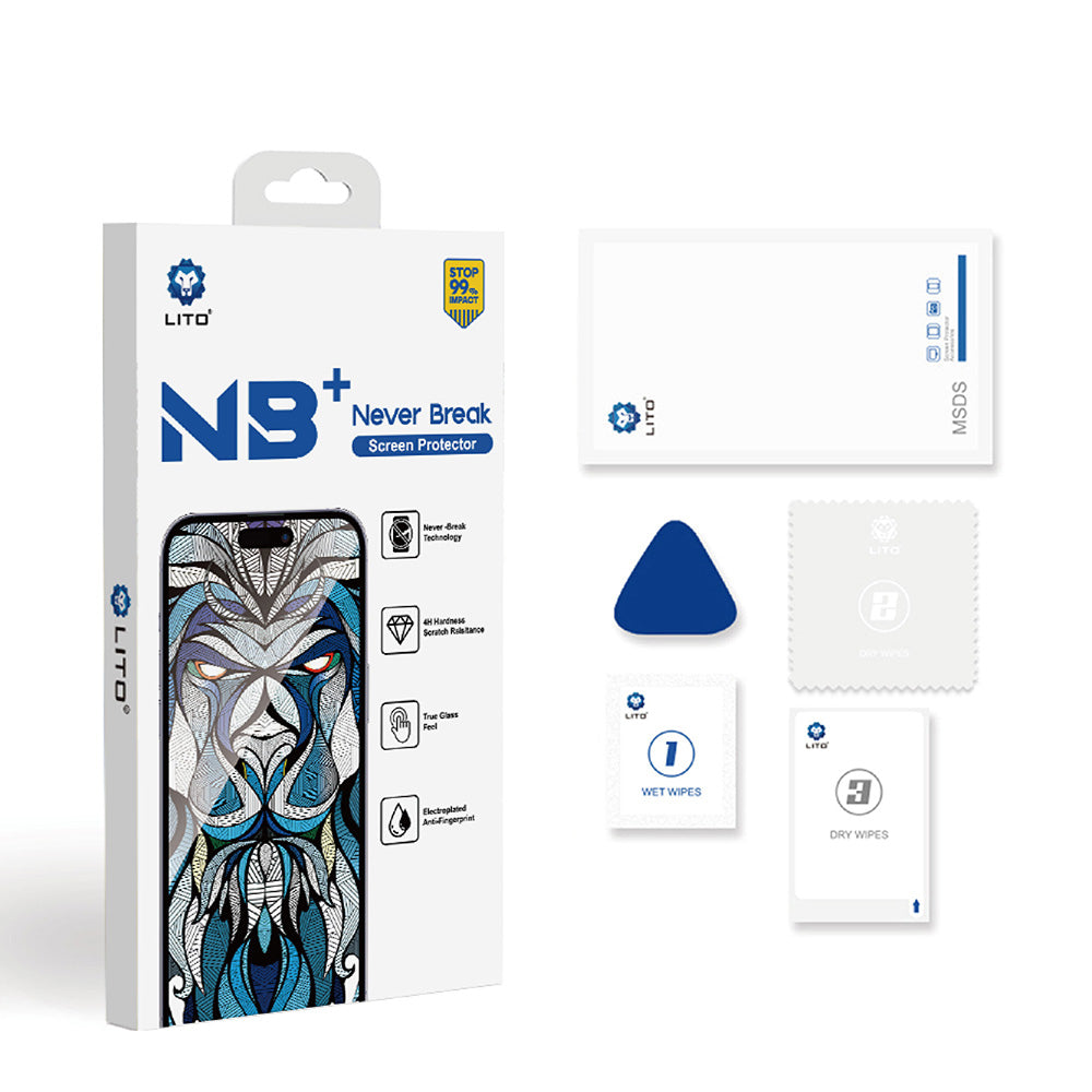 Protector de pantalla Lito NB para Apple iPhone 17 Pro Max, Cristal Templado, Full Glue, Negro