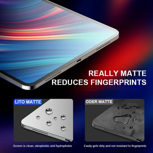 Protector de pantalla mate Lito Classic para Apple iPad Pro 13 (2024), vidrio templado, adhesivo completo, 2.5D