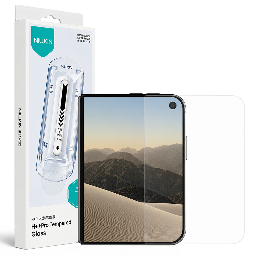 Protector de pantalla exterior Nillkin H+ Pro con aplicador para Apple iPhone Duo, vidrio templado, adhesivo completo