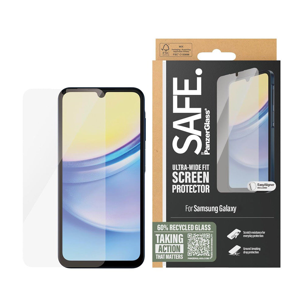 Protector de pantalla PanzerGlass Safe. Ultra-Wide Fit para Samsung Galaxy A17 4G / A17 5G, Cristal Templado, Full Glue