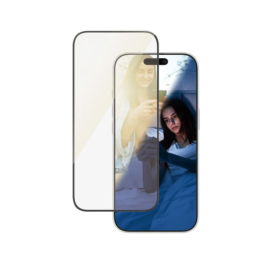 Protector de pantalla PanzerGlass Ultra-Wide Fit EyeCare para Apple iPhone 16 Pro, Cristal Templado, Full Glue, Negro