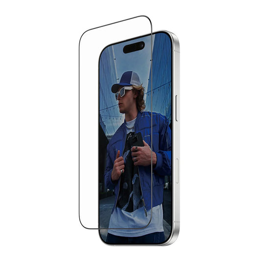 Protector de pantalla PanzerGlass Ultra-Wide Fit Fastfit para Apple iPhone 17 / 16 Pro, Cristal Templado, Full Glue, Negro