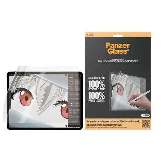 Protector de pantalla PanzerGlass Ultra-Wide Fit GraphicPaper para Apple iPad Pro 13 (2025) / Air 13 (2025) / Air 13 (2025) / Pro 13 (2024), Plástico