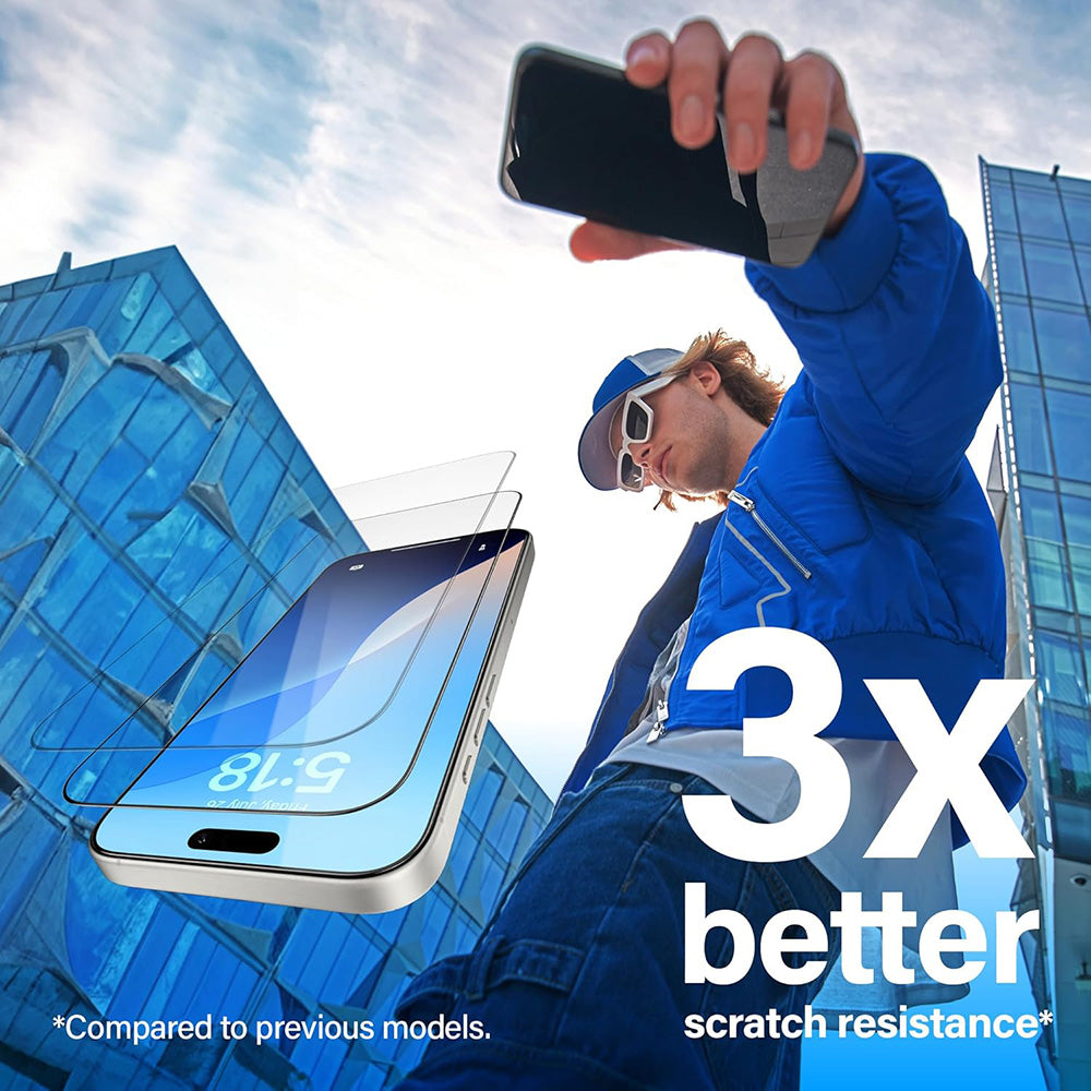 Protector de pantalla PanzerGlass Ultra-Wide Fit para Apple iPhone 16 Pro, Cristal Templado, Full Glue, Negro