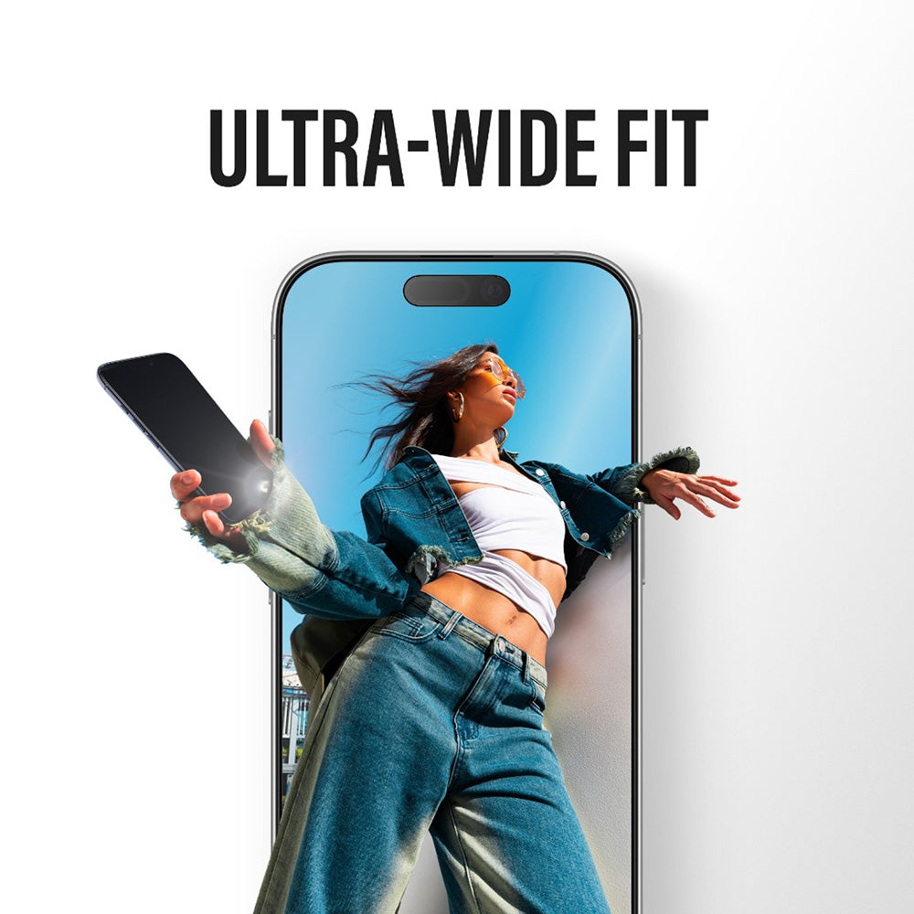 Protector de pantalla PanzerGlass Ultra-Wide Fit Stealth Fastfit para Apple iPhone 17 Pro Max, Cristal Templado, Full Glue, Negro.