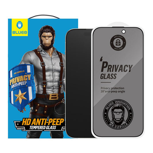 Blueo Anti-Peep Privacy Screen Protector for Apple iPhone 17 Air, Tempered Glass, Full Glue