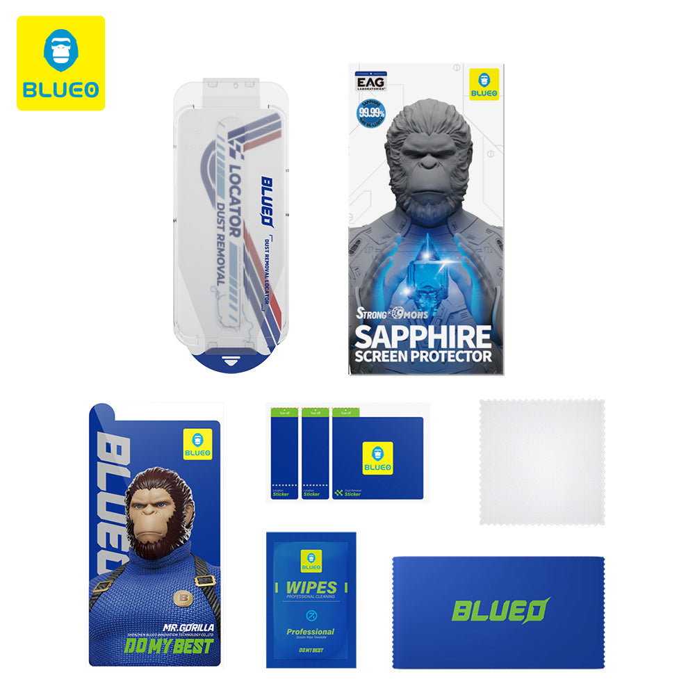 Protector de pantalla Privacy Blueo Sapphire Applicator Pro para Apple iPhone 17 Air, Cristal Templado, Full Glue