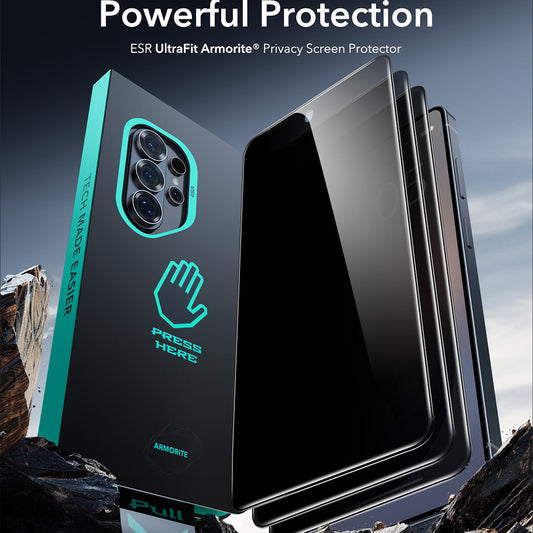 Protector de pantalla Privacy ESR Armorite para Samsung Galaxy S26 Ultra, Cristal Templado, Full Glue