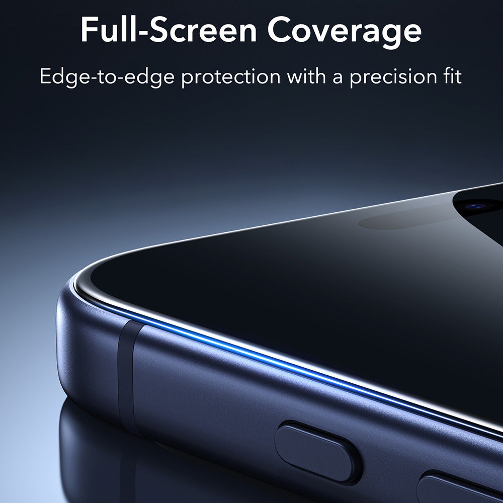 Protector de pantalla Privacy ESR Armorite UltraFit para Apple iPhone 18 Pro, vidrio templado, adhesivo completo, juego de 2 piezas