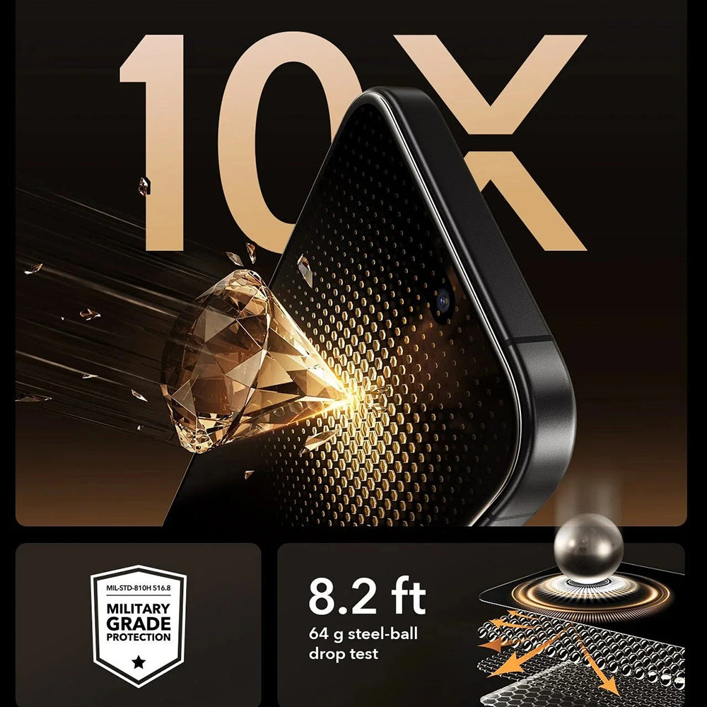Protector de pantalla Privacy ESR UltraFit Armorite Pro para Apple iPhone 17 Pro, Cristal Templado, Full Glue, Set de 3 piezas