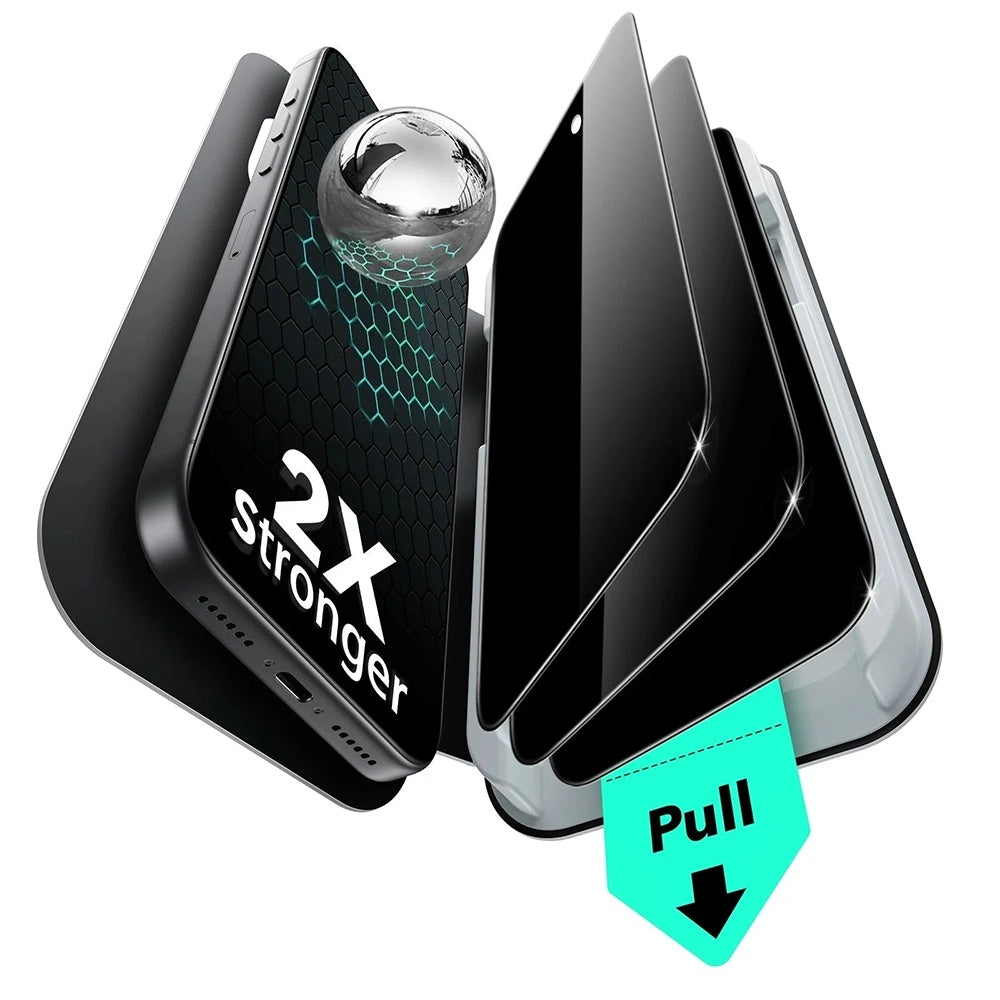 Protector de pantalla Privacy ESR UltraFit para Apple iPhone 17 Pro, Cristal Templado, Full Glue, Set de 3 piezas.