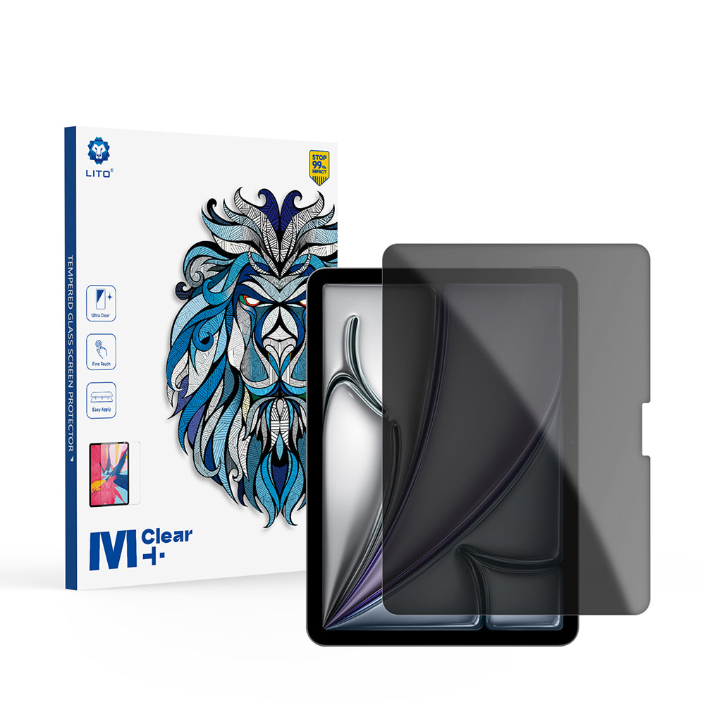 Protector de pantalla Privacy Lito Classic para Apple iPad Air 11 (2026) / Air 11 (2025), vidrio templado, adhesivo completo, 2.5D