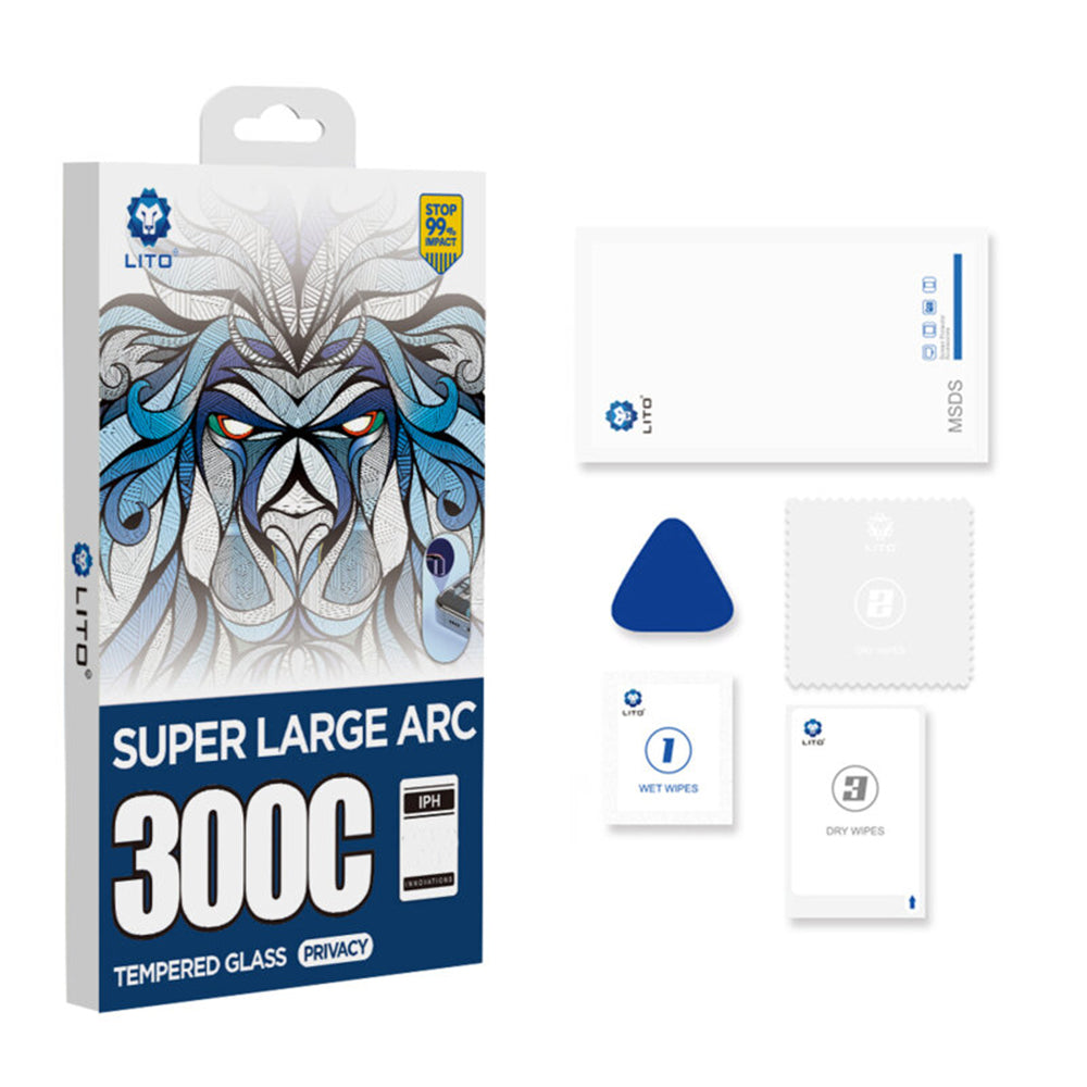 Protector de pantalla Privacy Lito D+ Max 300C para Apple iPhone 17 Pro Max, Cristal Templado, Full Glue
