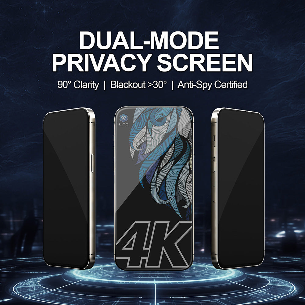 Protector de pantalla Privacy Lito D+ Max 4K para Apple iPhone 17 Pro Max, Cristal Templado, Full Glue