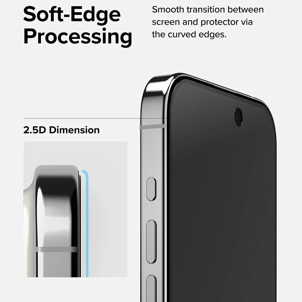 Protector de pantalla Privacy Ringke para Apple iPhone 15 Pro, Cristal Templado, Full Glue