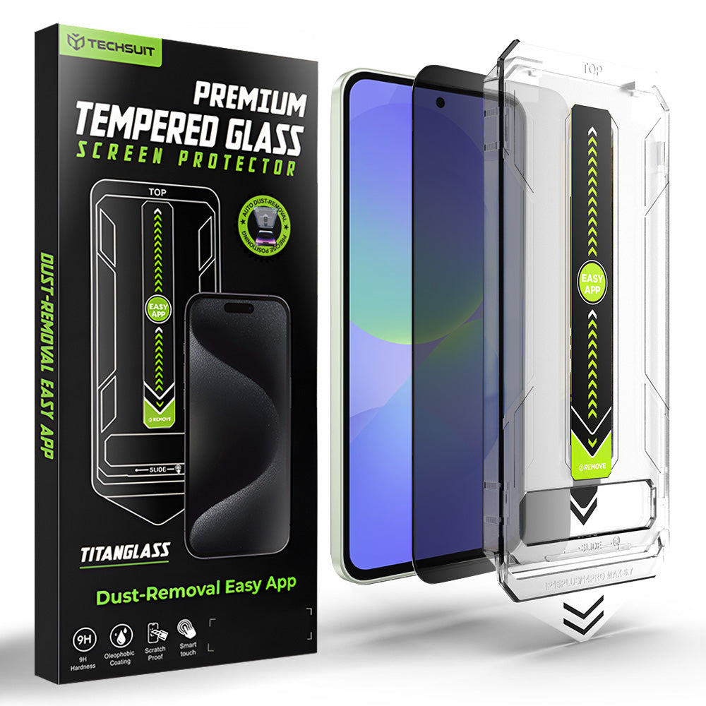 Protector de pantalla Privacy Techsuit TitanGlass CrystalHD para Samsung Galaxy A37 5G / A36 A366, Vidrio templado, Pegamento completo