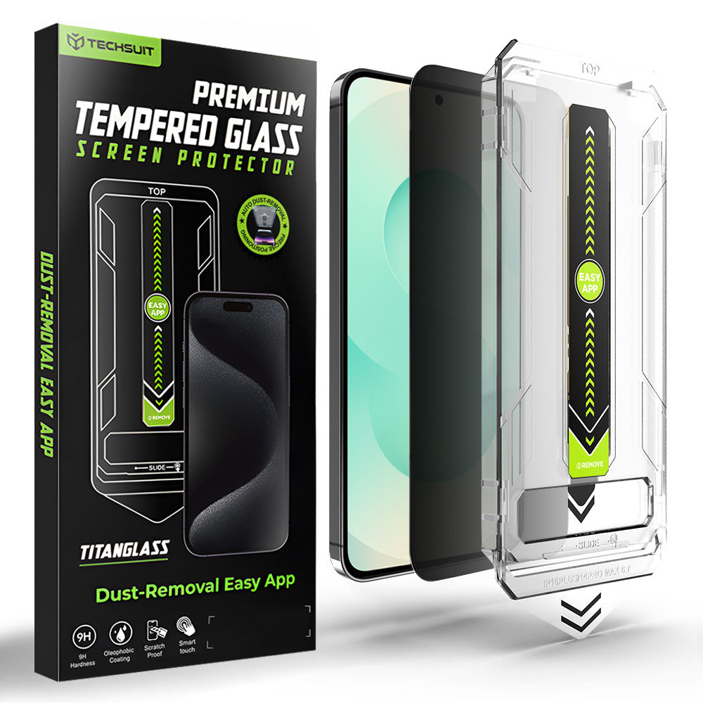 Protector de pantalla Privacy Techsuit TitanGlass CrystalHD para Samsung Galaxy S26 Plus S947, Cristal Templado, Full Glue