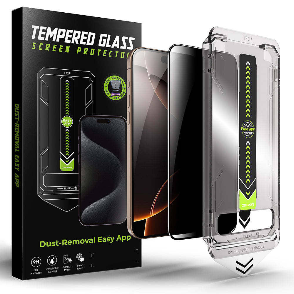 Protector de pantalla Privacy Techsuit TitanGlass para Apple iPhone 15 Pro, vidrio templado, adhesivo completo