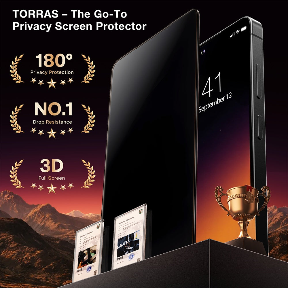 Protector de pantalla Privacy Torras GlassGo Install Master para Samsung Galaxy S26 Ultra S948, Cristal Templado, Full Glue